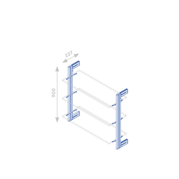 Emuca Kit de cadre modulaireKit de Zero avec matériel de fixation murale, Aluminium et Zamak, Peint en noir texturé – Image 10