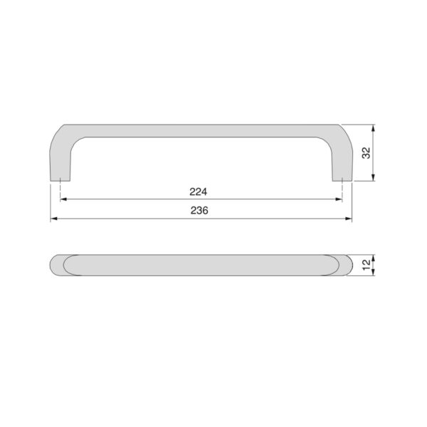 Emuca Lot de 20 poignées pour meubles Zagreb, L236mm, entraxe 224mm, Zamak, Nickel satiné – Image 8