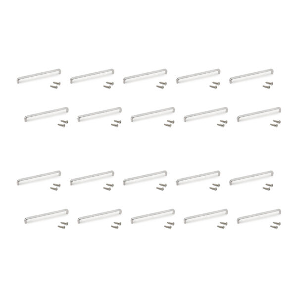 Emuca Lot de 20 poignées pour meubles Zagreb, L236mm, entraxe 224mm, Zamak, Nickel satiné