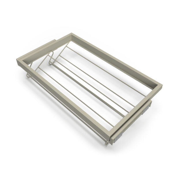 Emuca Kit de rangement de chaussures en métal et cadre avec coulisses à fermeture souple pour armoire, réglable, module 800mm, Gris pierre