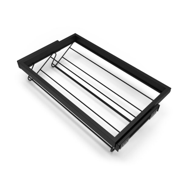 Emuca Kit de rangement de chaussures en métal avec cadre avec coulisses à fermeture souple pour armoire, réglable, module 800mm, Noir texturé