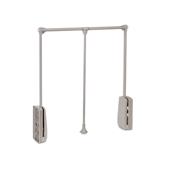 Emuca Penderie rabattable pour armoire Hang, 830 - 1150, Peint gris pierre, Acier et Plastique.