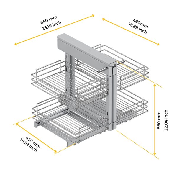 Emuca Système d'angle extractible pour meuble de cuisine Suprastar, acier, chrome – Image 7