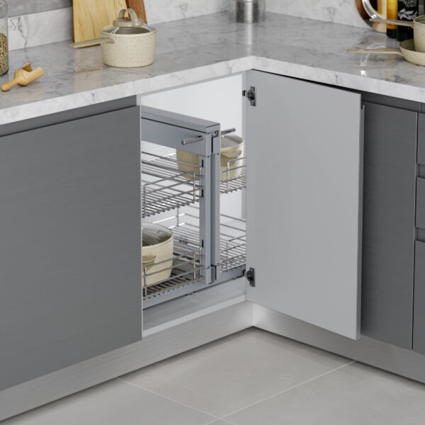 Emuca Système d'angle extractible pour meuble de cuisine Suprastar, acier, chrome – Image 5
