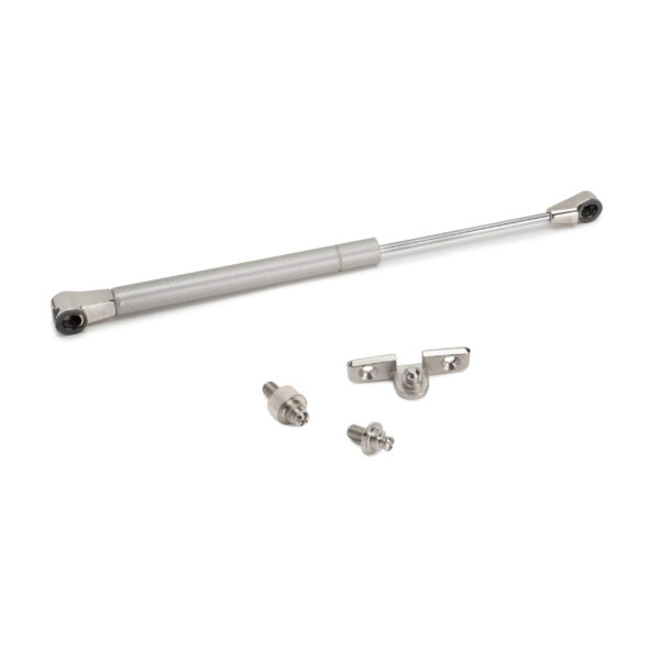 Emuca Piston de porte relevable Thin, diamètre 12mm, avec loquets, 10kg, Acier &amp. Plastique, Peint en nickel mat
