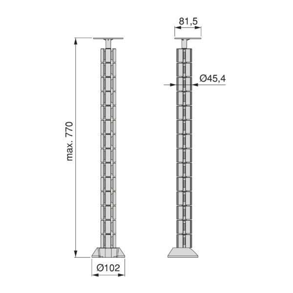 Colonne passe-câbles Hexa, plastique, noir – Image 9