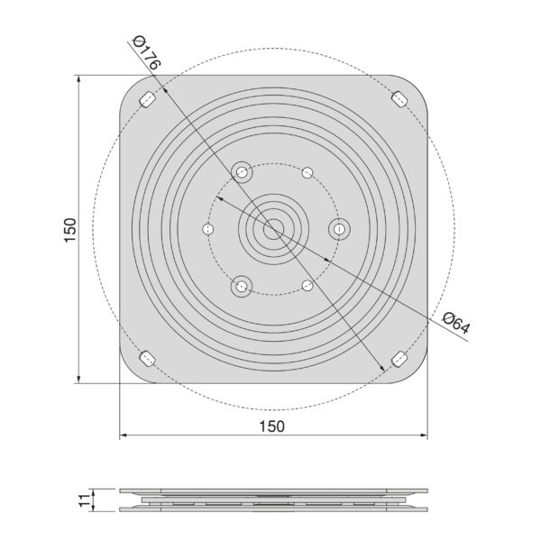 Emuca Base pivotante 4, 100kg, Acier, zingué – Image 9