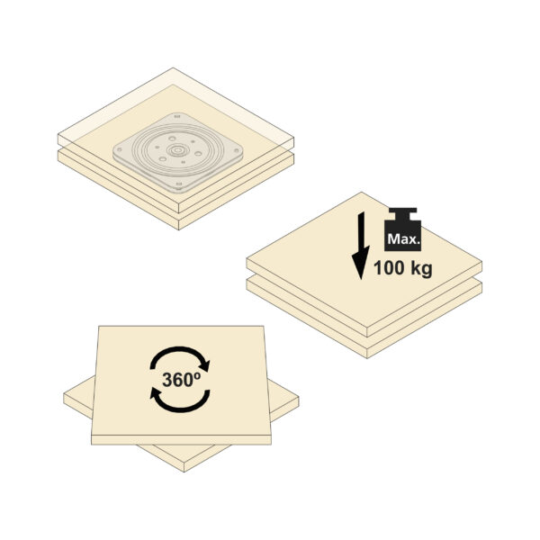 Emuca Base pivotante 4, 100kg, Acier, zingué – Image 12