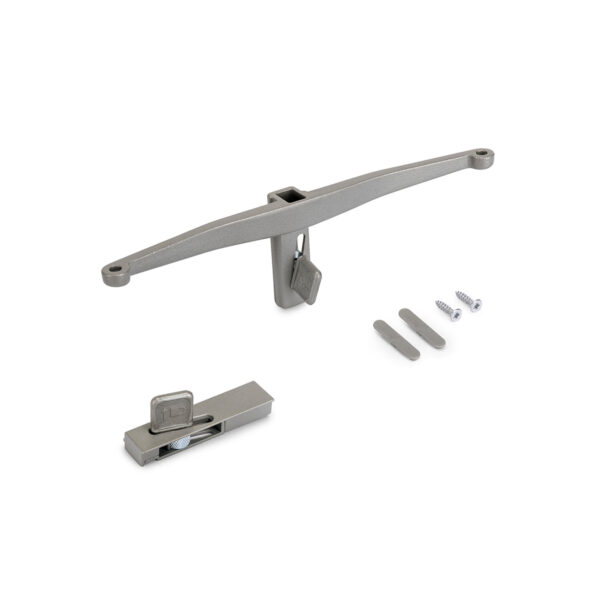 Emuca Lot de consoles pour 5 étagères en bois pour la structure Zero, planches non incluses, Zamak, Peint gris pierre – Image 5