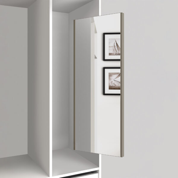 Emuca Miroir extractible pour l'intérieur de l'armoire, Peint gris pierre, Acier et Plastique et Verre – Image 2