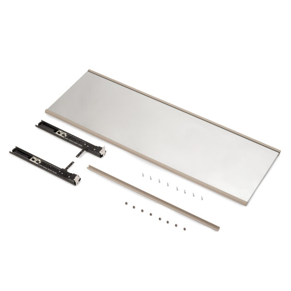 Emuca Miroir extractible pour l'intérieur de l'armoire, Peint gris pierre, Acier et Plastique et Verre – Image 5