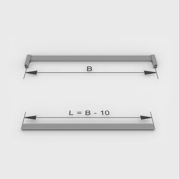 Emuca Lot de 2 rails de penderie Luxe de 0,75 m de long avec supports, Aluminium et Plastique, Peint gris pierre – Image 6