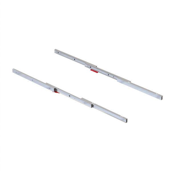 Emuca Coulisses pour table à rallonge Coktail Reverse H35, Aluminium, Inox anodisé