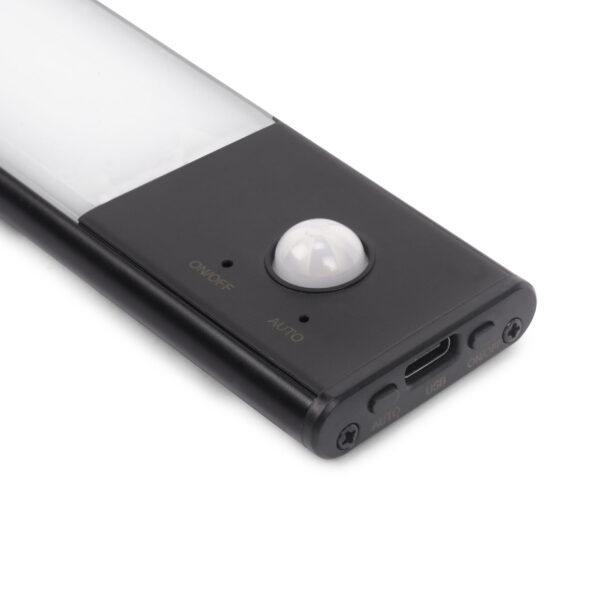 Emuca Luminaire LED Kaus Black rechargeable par USB avec détecteur de mouvement, 240mm, Peint en noir – Image 4