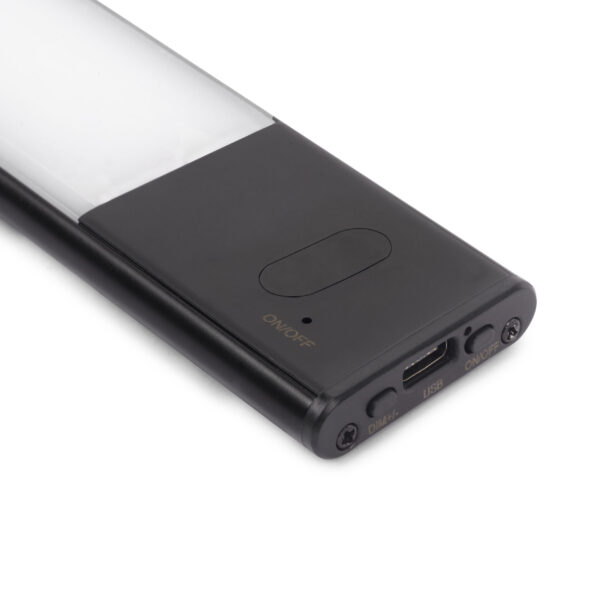 Emuca Luminaire LED Kaus Black rechargeable par usb avec capteur tactile, 400mm, Peint en noir, Plastique et Aluminium – Image 4