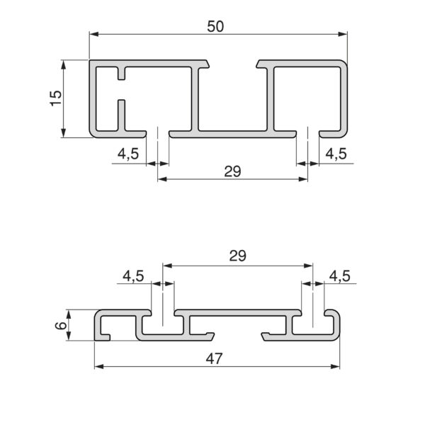 Emuca Kit de 2 portes coulissantes et Flow de ferrures pour armoires à fermeture souple avec rails de surface 2,35m, panneaux non inclus, anodisé mat – Image 7