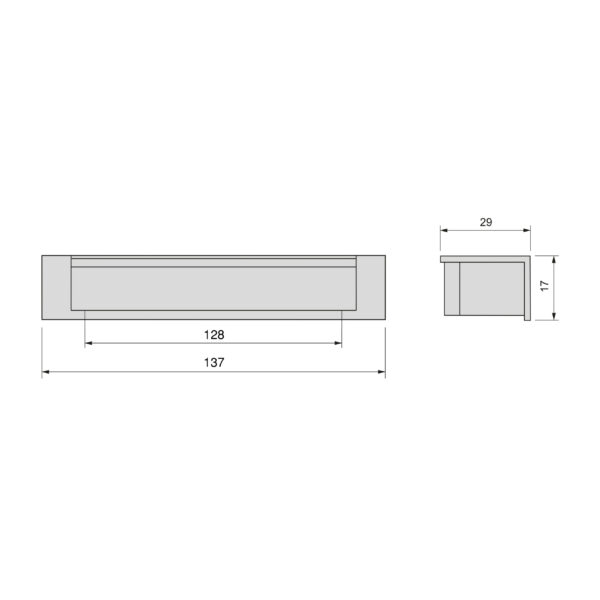 Emuca Lot de 10 poignées pour meubles Sedavi, L137mm, entraxe 128mm, Zamak, Peint en aluminium – Image 5