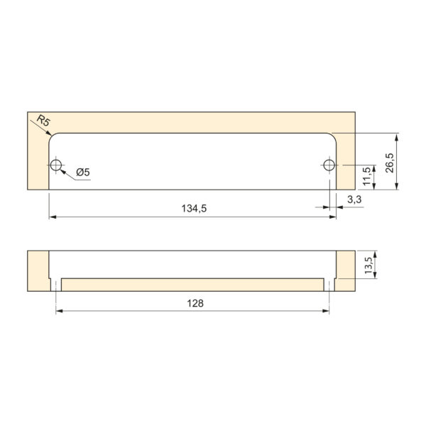 Emuca Lot de 10 poignées pour meubles Sedavi, L137mm, entraxe 128mm, Zamak, Peint en aluminium – Image 6