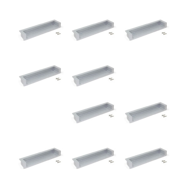 Emuca Lot de 10 poignées pour meubles Sedavi, L137mm, entraxe 128mm, Zamak, Peint en aluminium