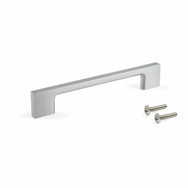 Emuca Lot de 5 poignées pour meubles Montréal, L192mm, entraxe 160mm, Zamak, Nickel satiné
