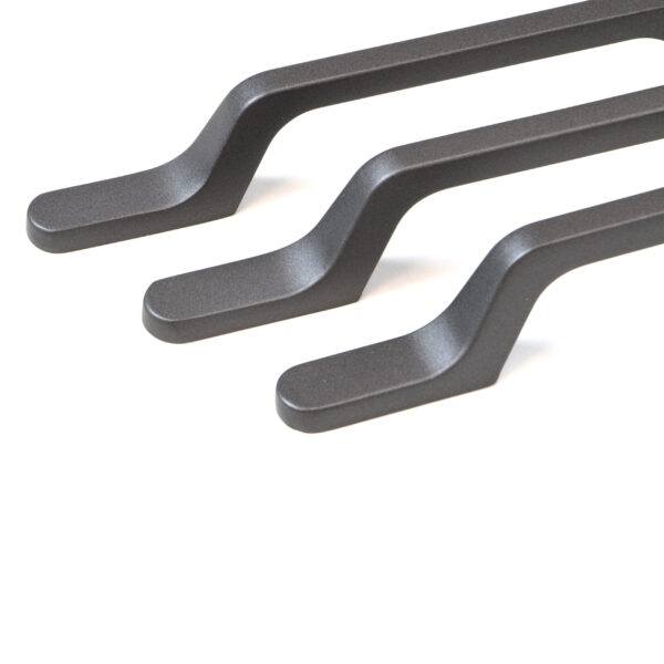 Emuca Lot de 5 poignées pour meubles Osaka, L192mm, entraxe 128mm, Aluminium, Gris foncé – Image 3
