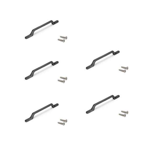 Emuca Lot de 5 poignées pour meubles Osaka, L192mm, entraxe 128mm, Aluminium, Gris foncé