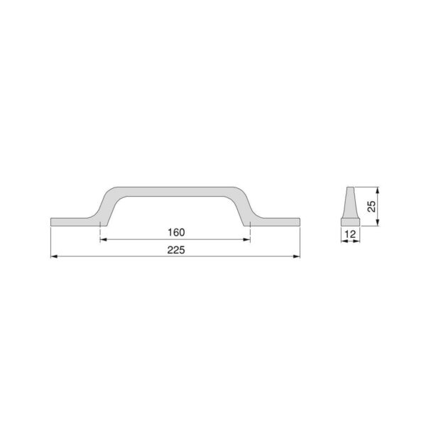 Emuca Lot de 5 poignées pour meubles Osaka, L225mm, entraxe 160mm, Aluminium, Gris foncé – Image 7