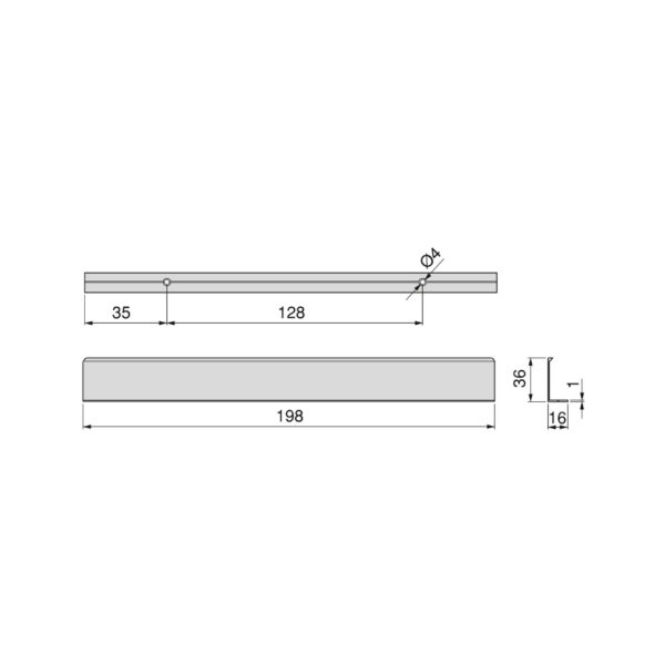 Emuca Lot de 10 poignées pour meubles Picanya, L198mm, entraxe 128mm, Aluminium, Anodisé mat – Image 13