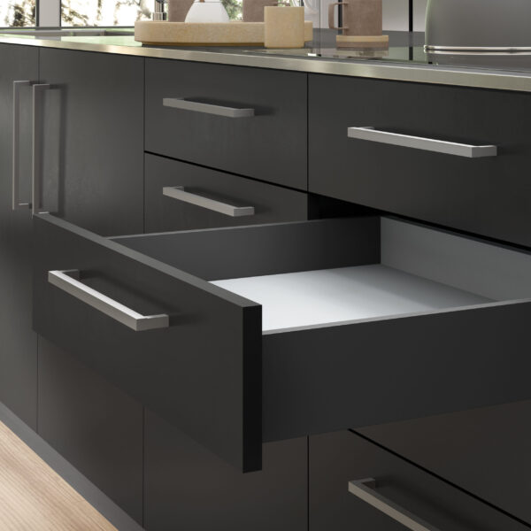 Emuca Tiroir extérieur Vertex 40kg, hauteur 93mm, profondeur 450mm, Acier, Gris antracite – Image 4
