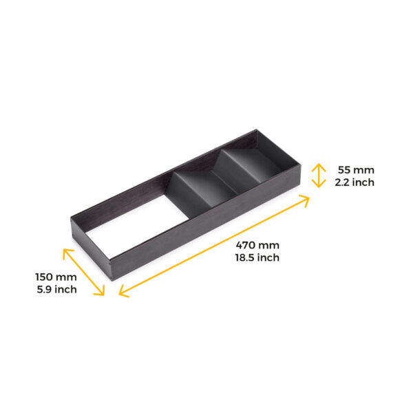Emuca Orderbox Organiseur incliné pour tiroir, 150x470mm, Acier et Bois, Gris antracite – Image 9
