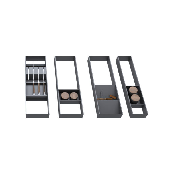 Emuca Orderbox Organiseur incliné pour tiroir, 150x470mm, Acier et Bois, Gris antracite – Image 7
