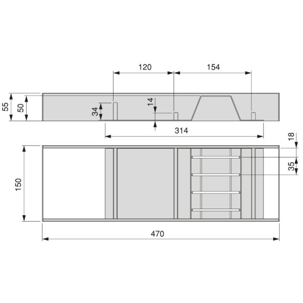 Emuca Orderbox Porte-couteau pour tiroir, 150x470mm, Acier et Bois, Gris antracite – Image 8