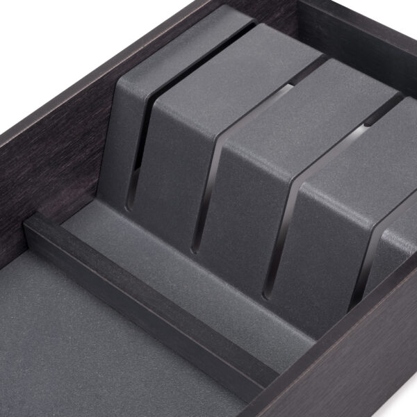 Emuca Orderbox Porte-couteau pour tiroir, 150x470mm, Acier et Bois, Gris antracite – Image 4