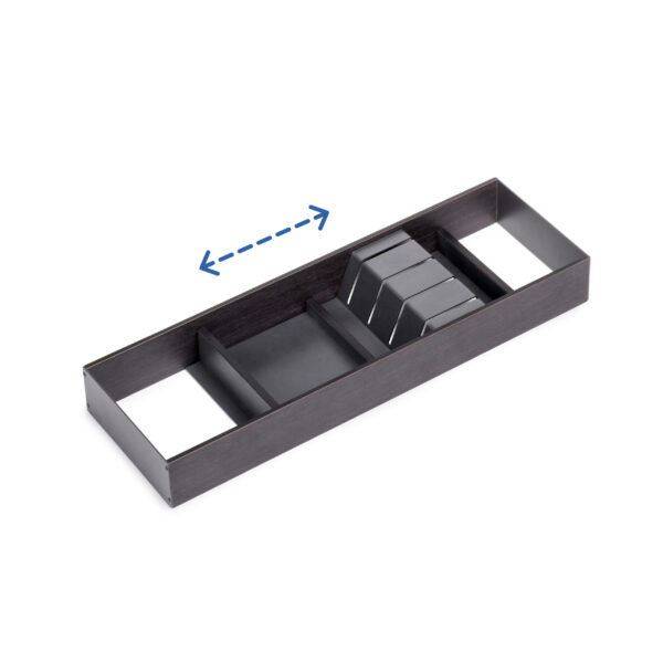 Emuca Orderbox Porte-couteau pour tiroir, 150x470mm, Acier et Bois, Gris antracite – Image 6