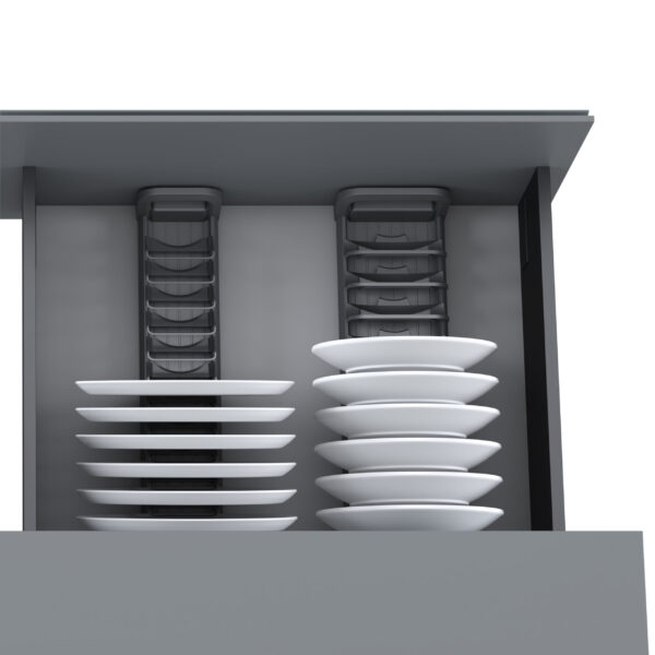 Emuca Orderbox porte-tiroir pour tiroir, 90x470mm, Aluminium et Plastique, Gris antracite – Image 3