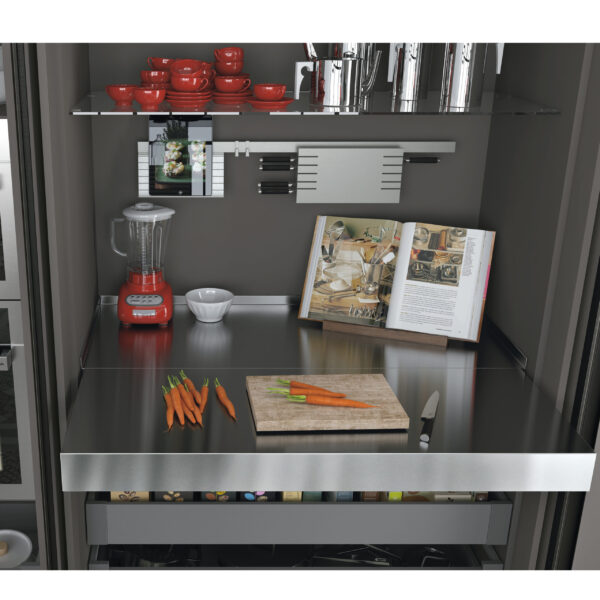 Emuca Coulisses pour table extensible et relevable Oplà Folding+39 M120, Aluminium, Inox anodisé – Image 3
