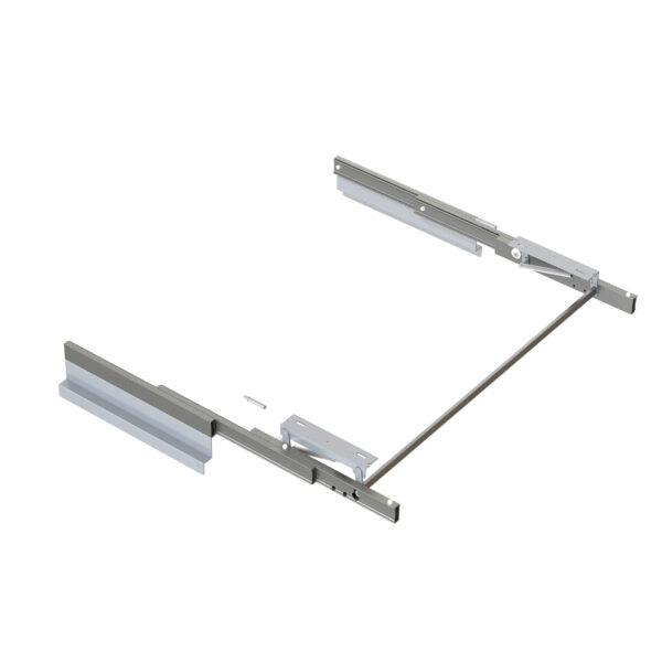 Emuca Coulisses pour table extensible et relevable Oplà Folding+39 M120, Aluminium, Inox anodisé
