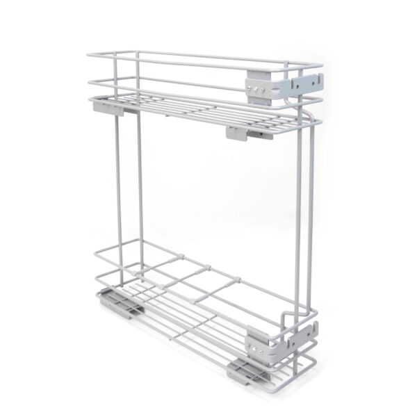 Emuca Porte-bouteilles latéral extractible Supra avec fermeture amortie, module 150mm, Acier, Peint aluminium – Image 2