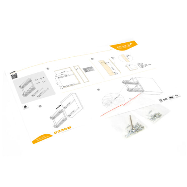 Emuca Porte-bouteilles latéral extractible Supra avec fermeture amortie, module 150mm, Acier, Peint aluminium – Image 8