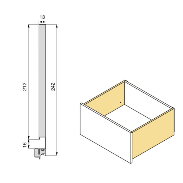 Emuca Tiroir extérieur Vertex avec réglages 3D hauteur 242mm, 60kg, profondeur 450mm, acier, peint en blanc – Image 4