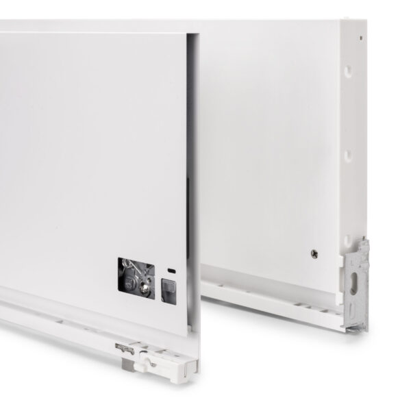 Emuca Tiroir extérieur Vertex avec réglages 3D hauteur 242mm, 60kg, profondeur 450mm, acier, peint en blanc – Image 3