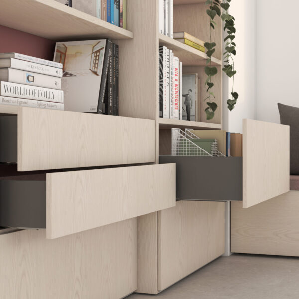 Emuca Tiroir extérieur Vertex avec réglages 3D hauteur 178mm, 40kg, profondeur 450mm, Acier, Gris antracite – Image 4