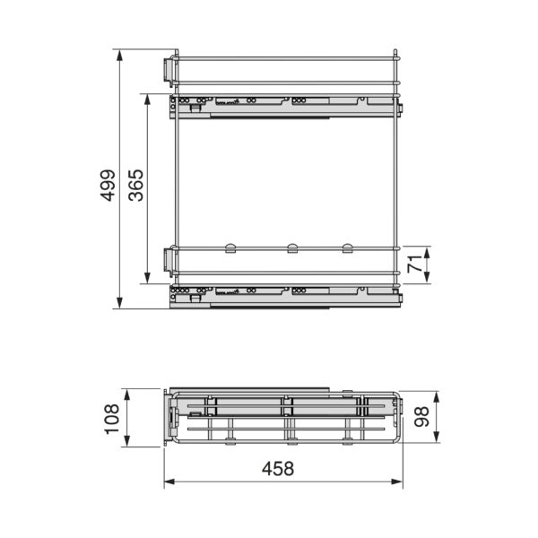 Emuca porte-bouteilles latéral extractible TitaneMax, avec fermeture amortie, module 150mm, acier, gris anthracite – Image 2
