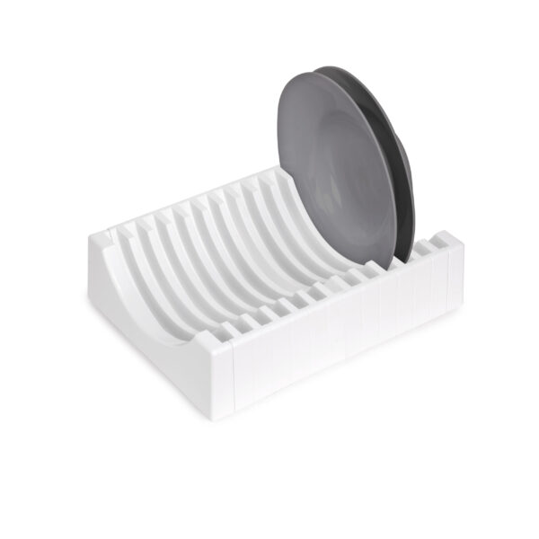 Emuca Kit de rangement pour assiettes, 13 assiettes maximum, plastique, blanc – Image 2