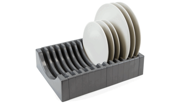 Emuca Kit de rangement pour assiettes, 13 assiettes maximum, plastique, blanc – Image 9