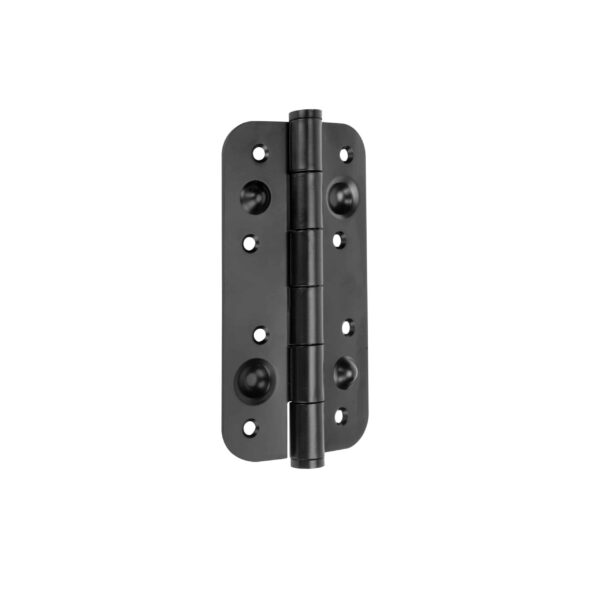 Emuca Lot de 5 charnières de porte de sécurité, 150x80mm, charnières anti-dégondage à bords arrondis, sans garniture, Acier, Noir – Image 2