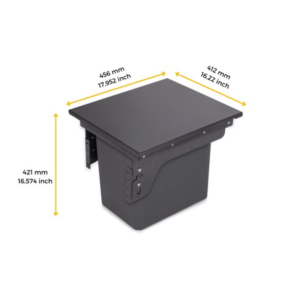 Emuca bac de tri sélectif pour fixation latérale sur meuble de cuisine Recycle 1x35litres, Acier, Plastique gris anthracite – Image 9