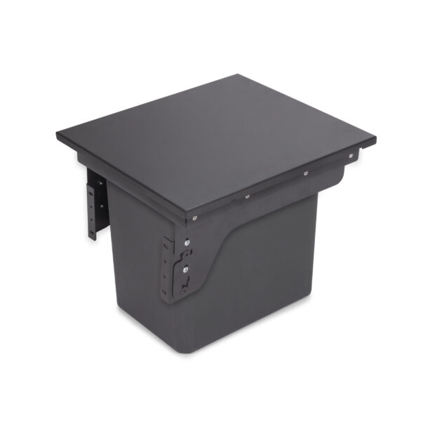 Emuca bac de tri sélectif pour fixation latérale sur meuble de cuisine Recycle 1x35litres, Acier, Plastique gris anthracite – Image 3