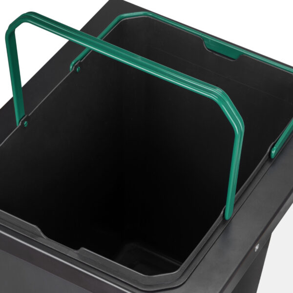 Emuca bac de tri sélectif pour fixation latérale sur meuble de cuisine Recycle 1x35litres, Acier, Plastique gris anthracite – Image 5