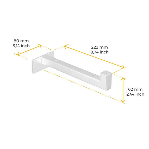 Emuca Jeu de supports pour étagères en bois Shelf droit avec tube carré, Acier, Peint en blanc – Image 6
